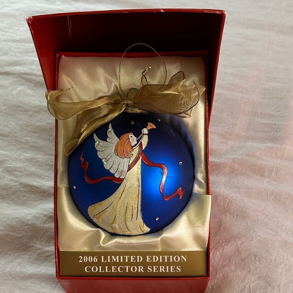Ornament 2006 Limited Edition Blue Angel Glass Holiday Decoration